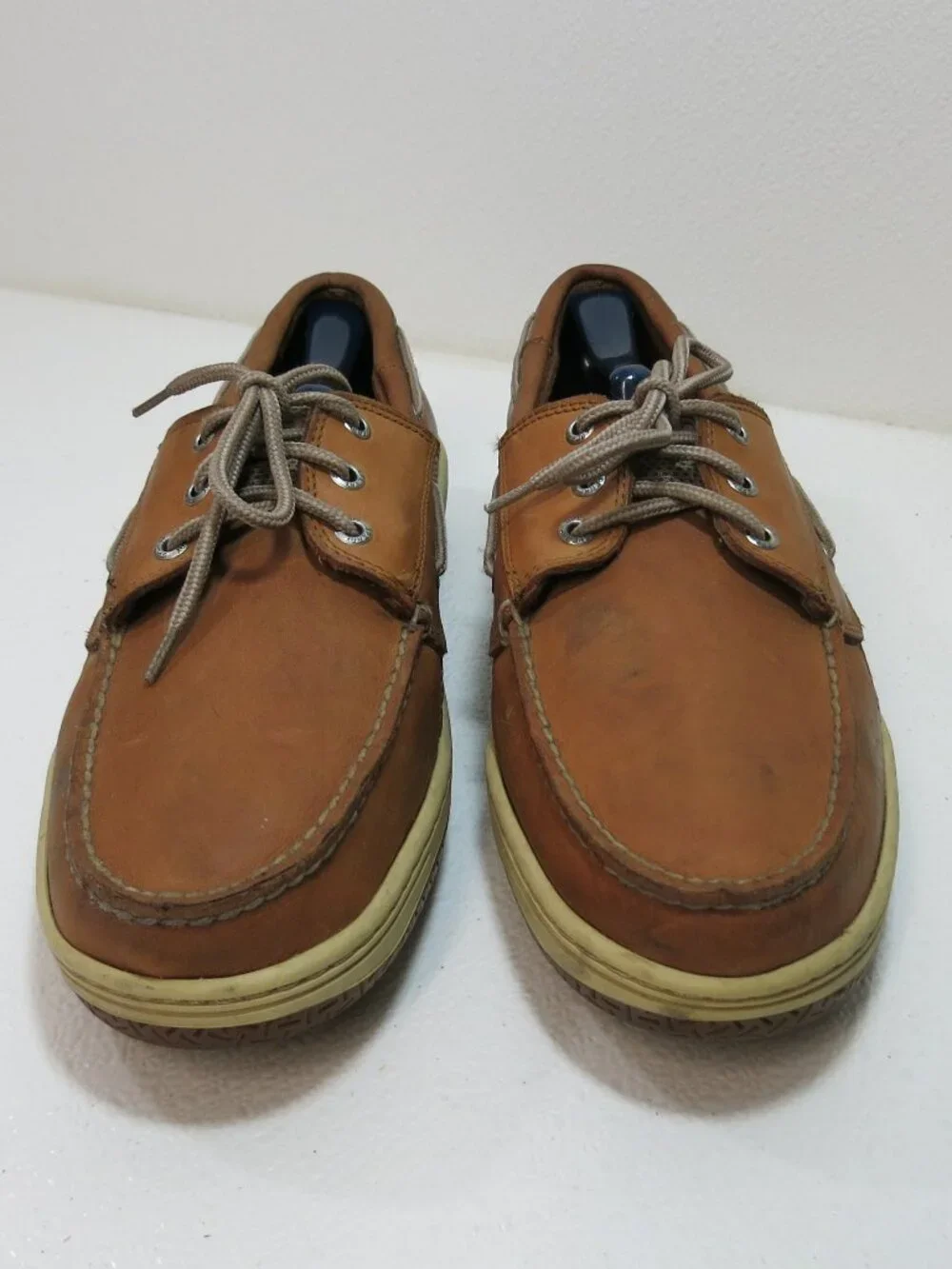 Sperry Two Tone Leather Top-Sider Deck Shoes Cloth Sides Men's Footwear Sz 12 M